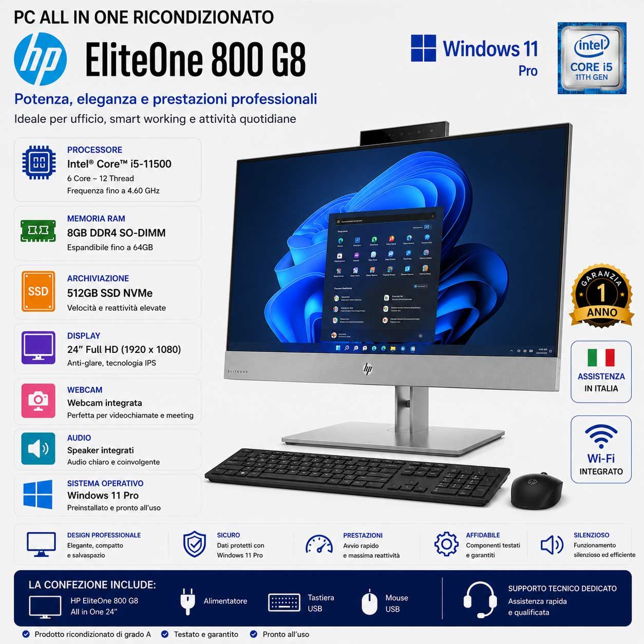 Pc Computer All in One Ricondizionato HP